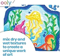Vista 6 de Ooly Smooth Stix - Crayones de gel para niños y adultos con pincel, juego de 6 colores arcoíris de acuarela para vidrio y papel con estuche, juego