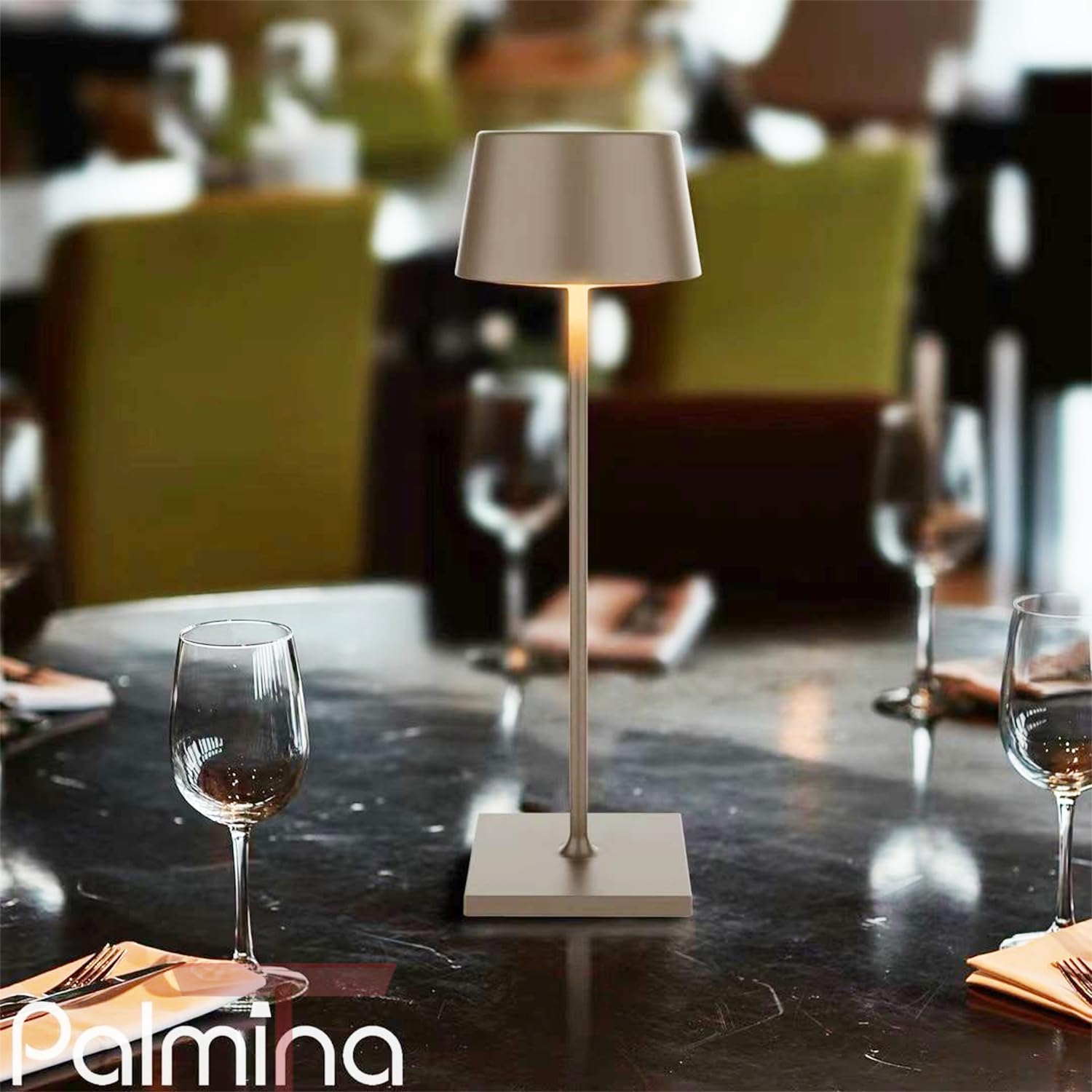 Palmina 842,lampade da tavolo senza fili,lampade da tavolo ricaricabili E Dimmerabile In Alluminio,abat jour senza fili 4400mah,Protezione IP54,luce da tavolo esterno/Interno/Khaki