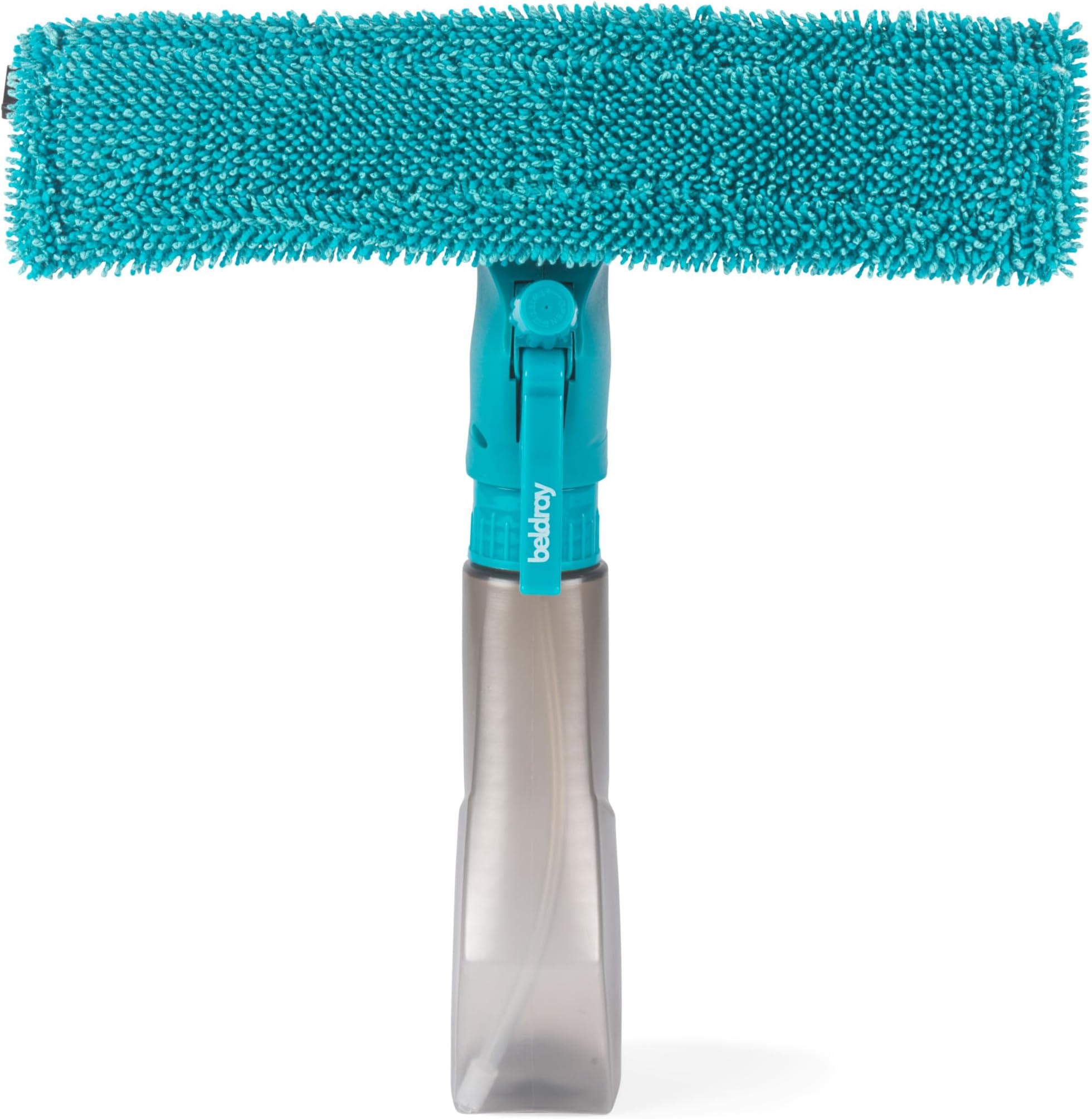 LA024275TQ Window Squeegee – Machine Washable Microfibre Pad & Scraper Wiper For Mirrors/Tiles/Shower Screens/Glass Cleaning, 200 ml Spray Bottle, Window Washing, Multipurpose Cleaner Kit