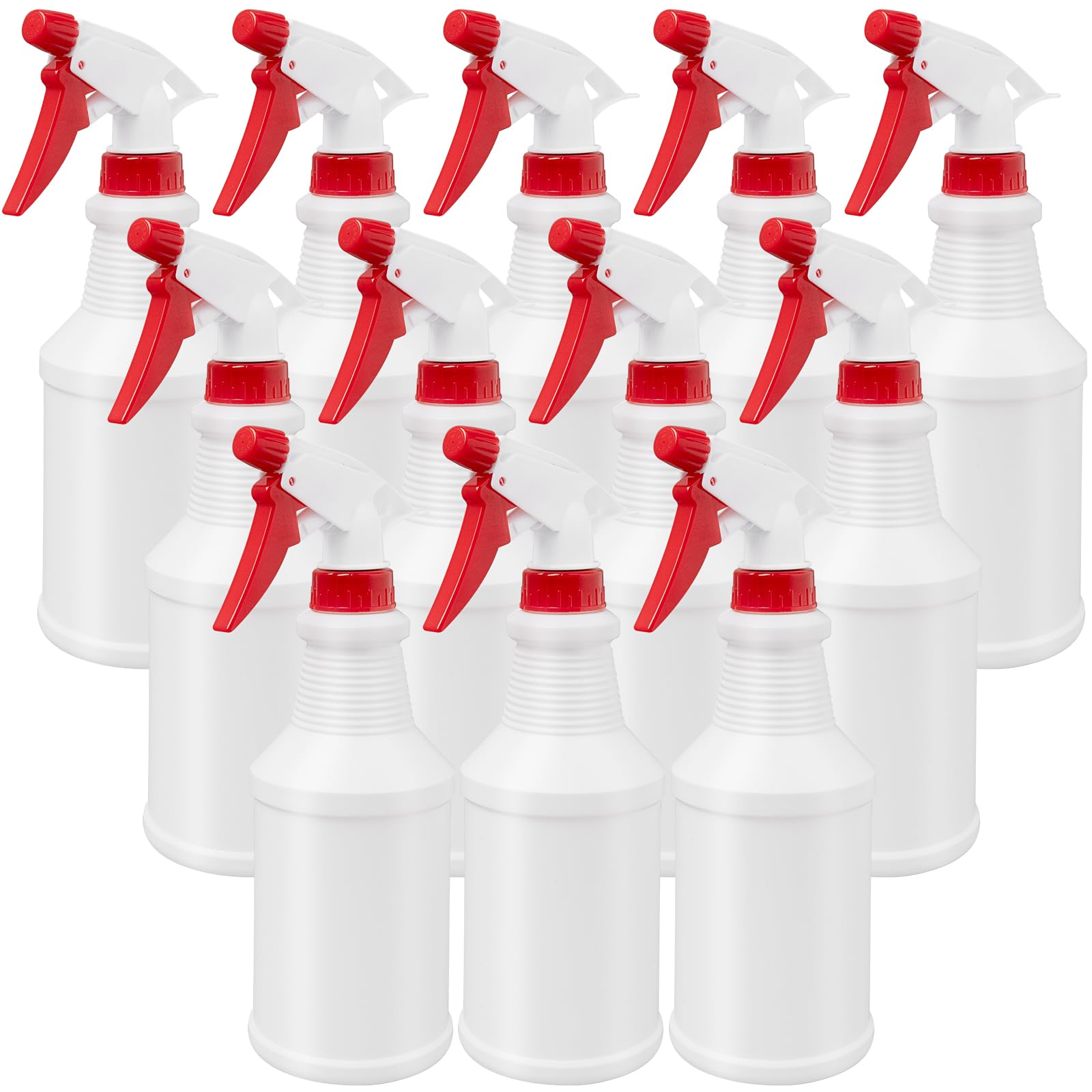 LYCN 12 Pack 16 oz Plastic Spray Bottles, 500 ml Refillable Empty Spray Bottles, Leakproof Adjustable Reusable Watering Mist Sprayer Bulk with Hand Trigger for Cleaning Solutions Gardening Hair Plant