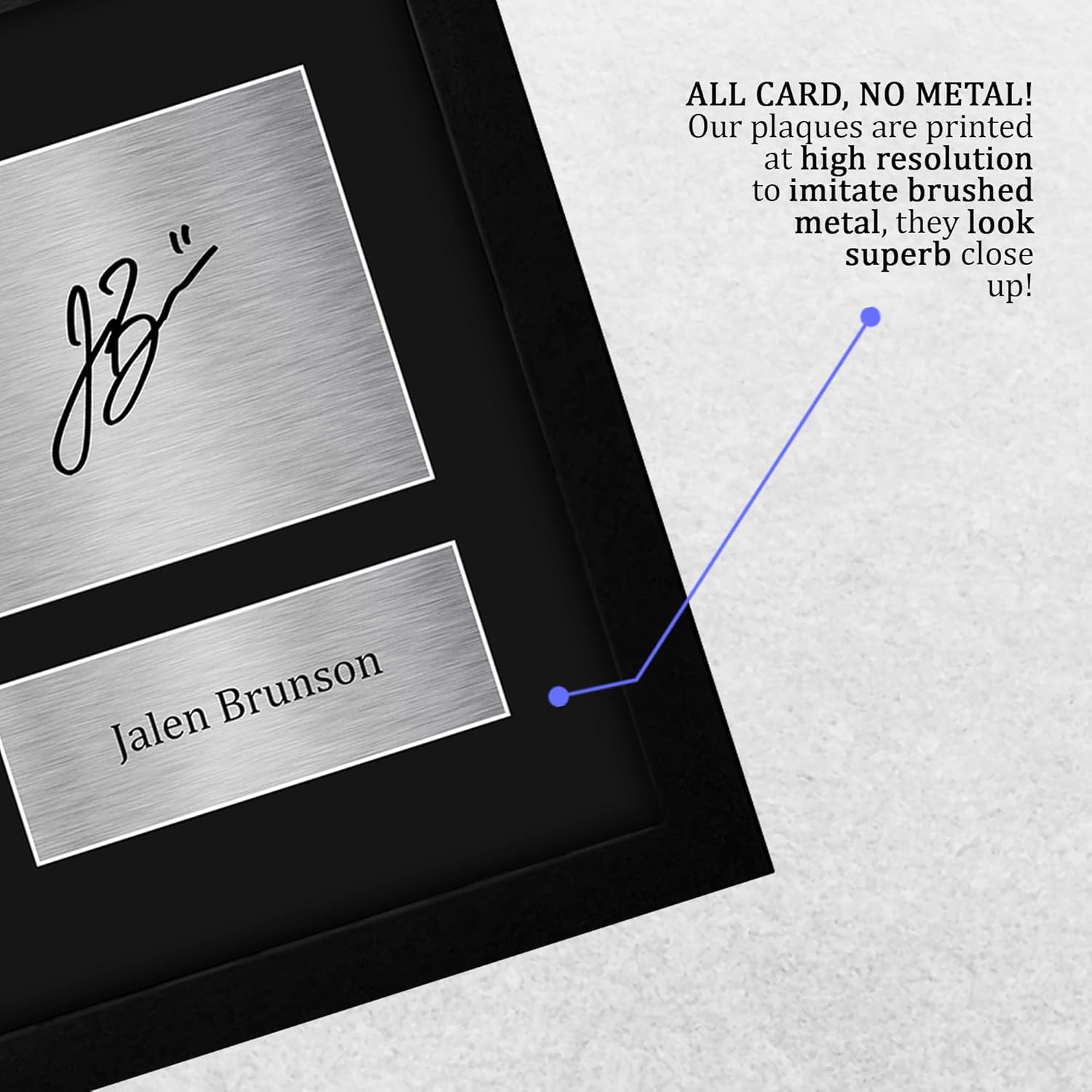 HWC Trading Jalen Brunson New York Knicks Gifts Printed Signed Autograph Picture for Basketball Memorabilia Fans - US Letter Framed