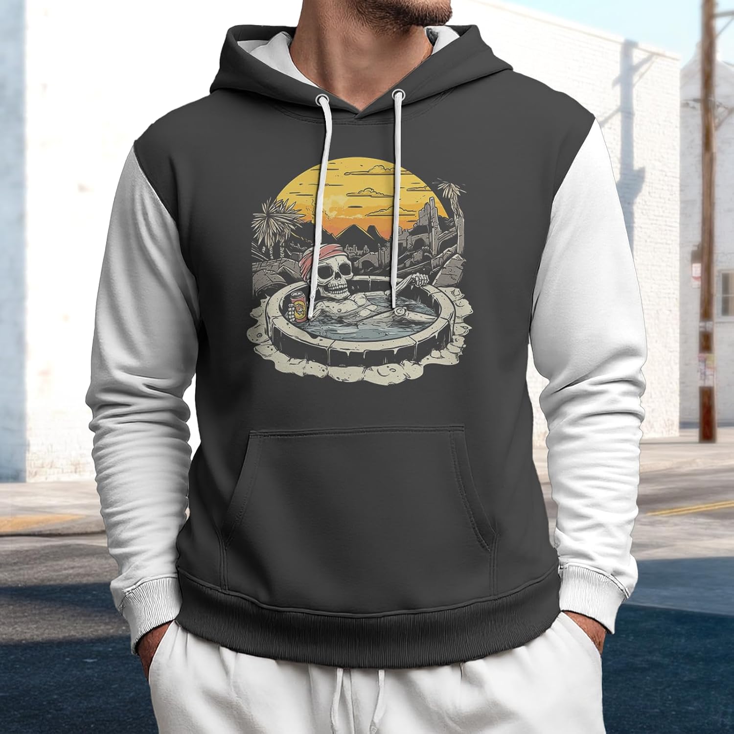 Men Hoodies Graphic Athletic Hoodies For Men Drawstring Casual Sweatshirts With Pocket Long Sleeve Active Urbanwear - Image 2