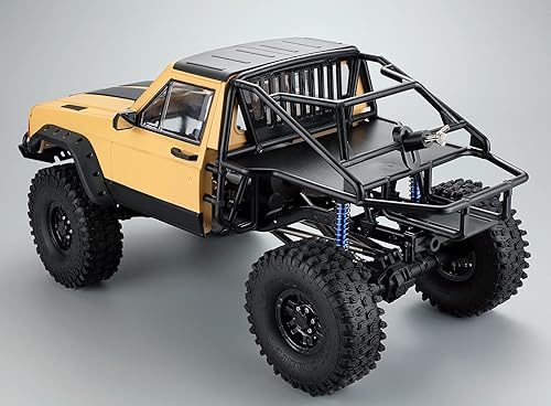 Miniatura 4 de Cabina de cuerpo de orugas RC y carcasa trasera de media jaula para 110 RC Crawler TRX4 SCX10 90046 AT4 GEN 8 Scout II (amarillo)