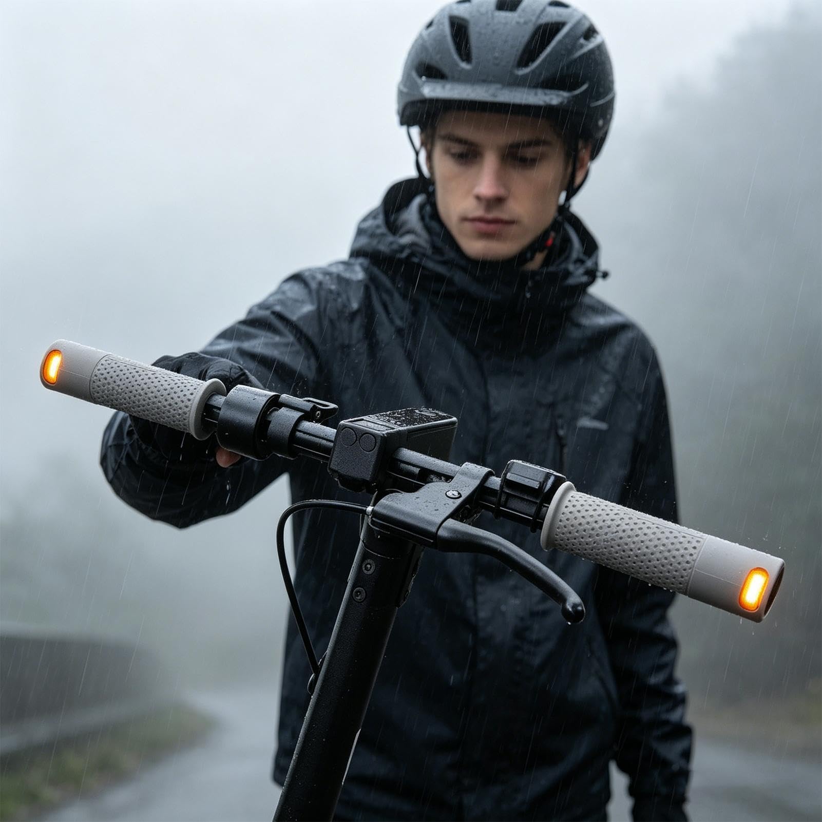Manubrio per scooter, con telecomando a LED, indicatore di direzione, per mountain bike, bici da strada, passeggiate notturne, pendolari, viaggi, parcheggio
