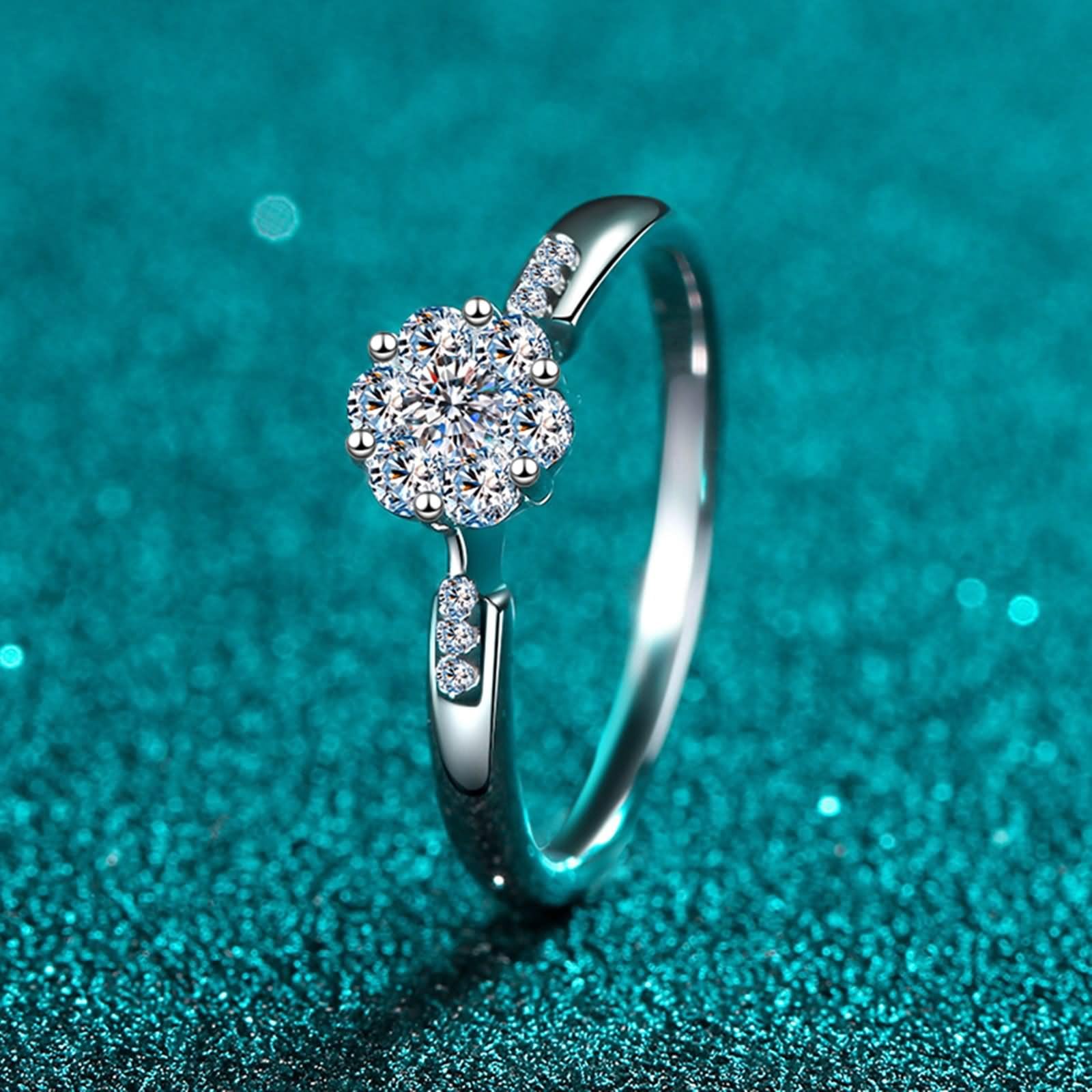 Set di anelli in argento, set da donna con moissanite in argento 925, regalo di anniversario di matrimonio per le donne