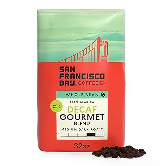 San Francisco Bay Coffee - Decaf Medium-Dark Roast Whole Bean Coffee - Decaf Gourmet Blend (2 lb bag) - Swiss Water Processed