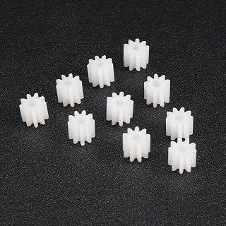 10Pcs 9/11 Teeth 092/112A 5 x 5.5/5 x 6.5mm Plastic Shaft Gear 2mm Hole Diameter Accessories for DIY Car Motor - (Number of Teeth: 11 Teeth; Hole Diameter: 2mm)