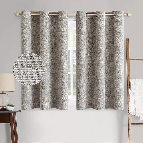 Vista 119 de MIULEE - Cortinas blancas opacas con textura de lino para dormitorio o guardería, con aislamiento térmico, con ojales, para sala y decoración, 52 x