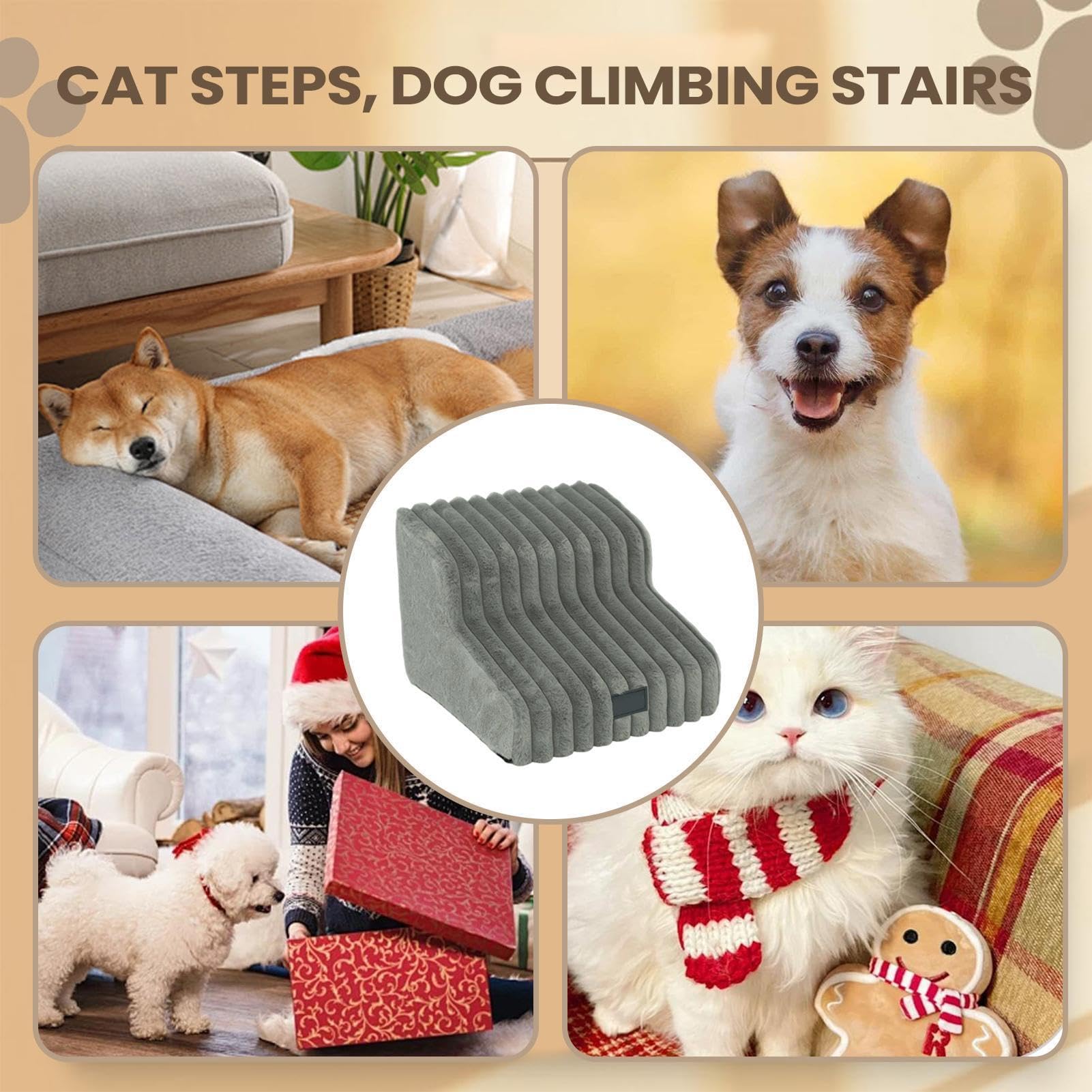 Escaleras para Mascotas Escalera extraíble y lavable para mascotas | Escalones para Perros para Gatos Pequeños y Mayores Cachorros Sofá Sillón Apartamento Balcón Terraza Jardín