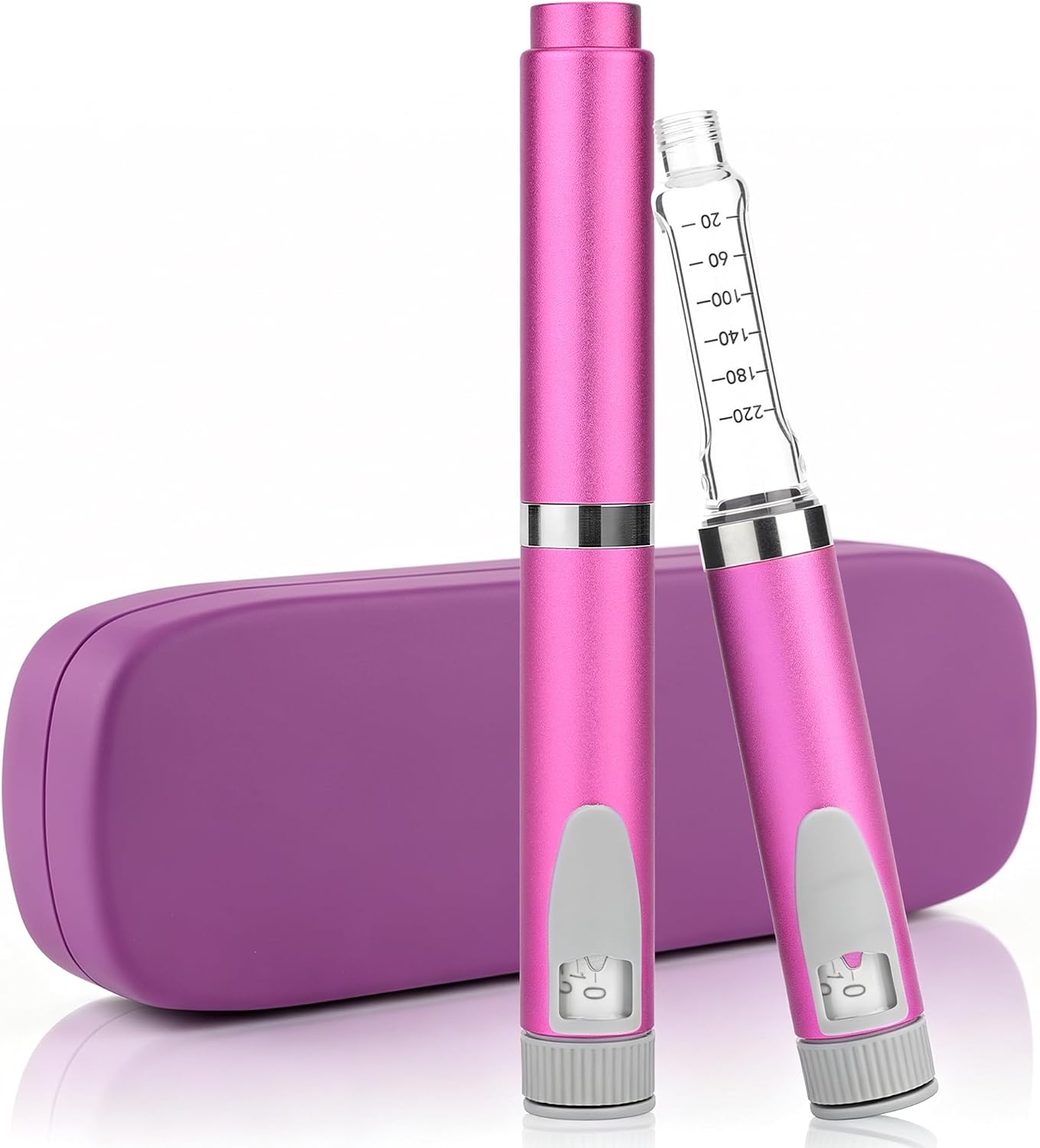 60 Unit Peptide Pen Injection, Reusable Metal V2 Pen (Pink)