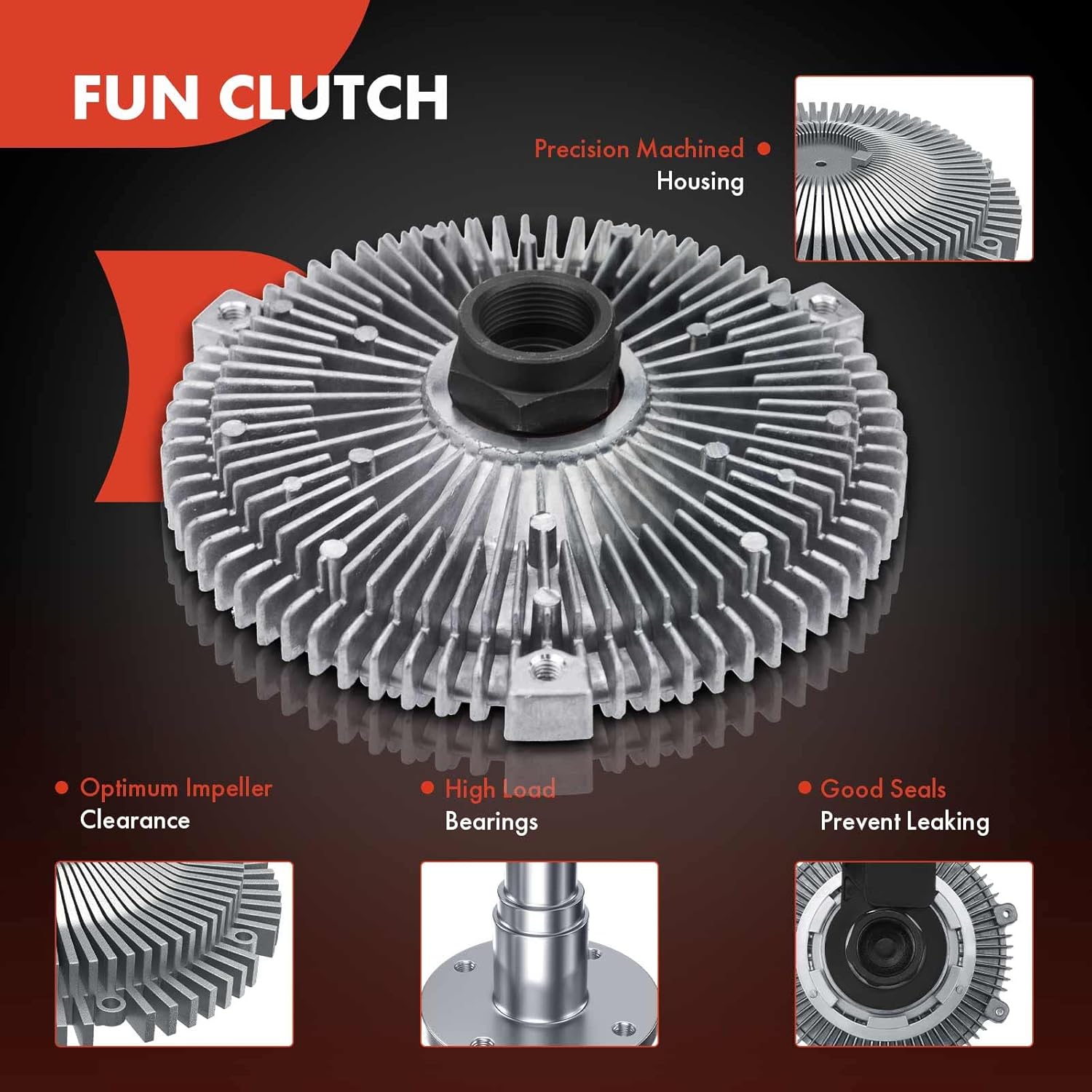 A-Premium Engine Cooling Fan Blade and Fan Clutch Assembly Compatible with BMW E46 323ci/323i/323is/325Ci/325xi/328ci/330ci, E36 325i/325is/328i/328is/M3/Z3, E39 525i/530i/528i, E34 525i/525it, E53 X5