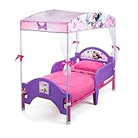 Vista 4 de Delta Children's Products Minnie Mouse Canopy - Cama para niños pequeños, color morado y Delta para niños, diseño de Frozen de Disney