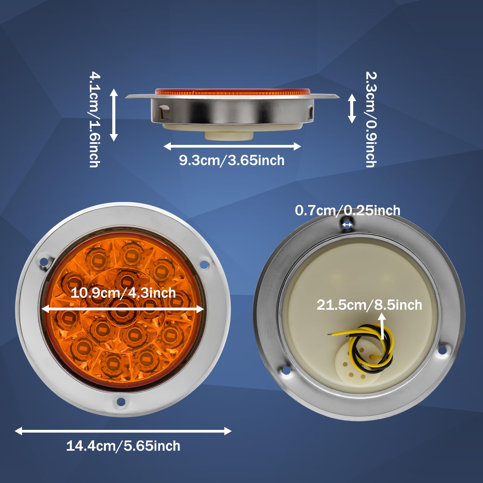 Luci Laterali LED Biqing 2 Pezzi - Doppia Faccia Bianco/rosso