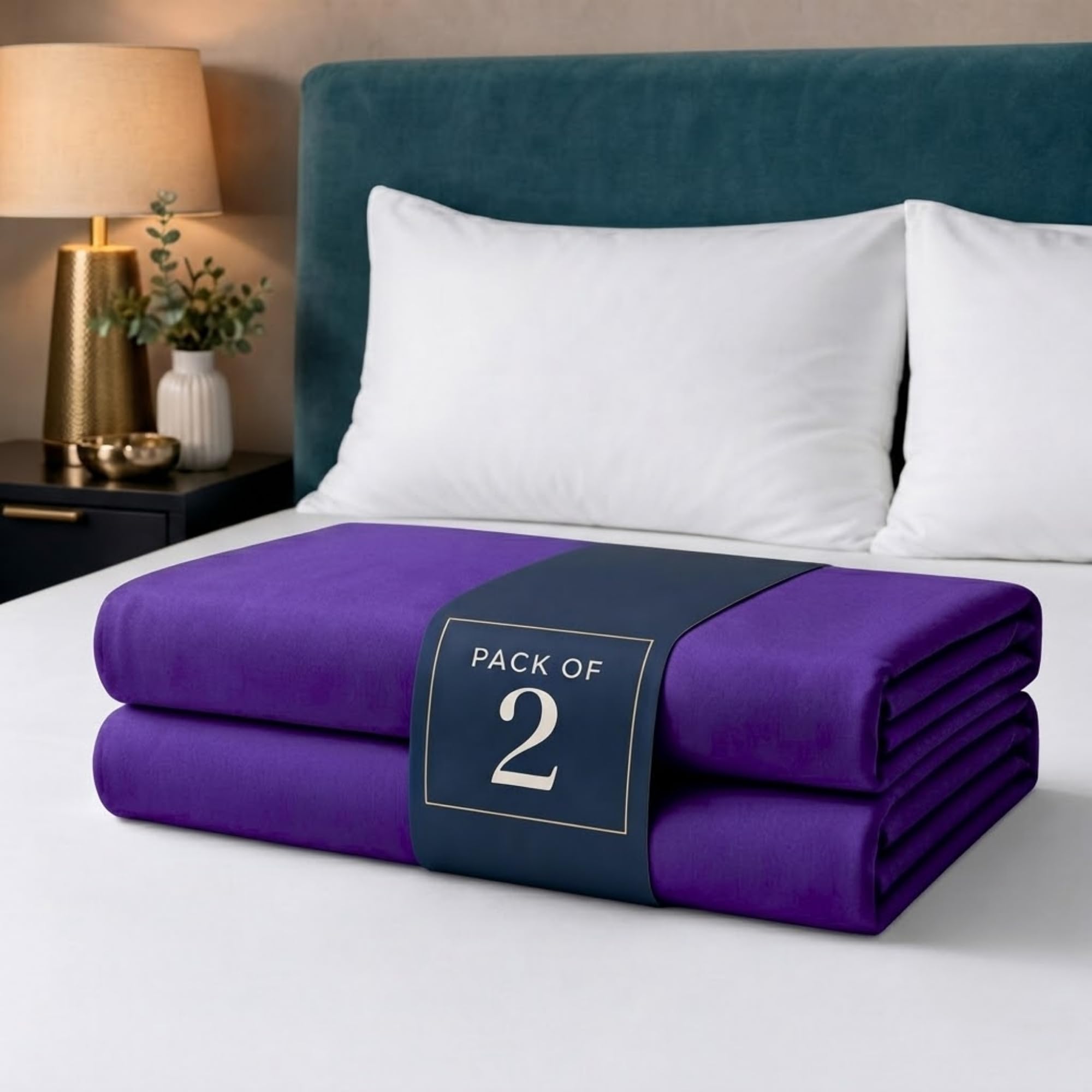 Z&A Bedding Royal Blue Fitted Sheet 2x Small Double - 30CM Extra Deep Elastic Corners Bedsheet, Soft Brushed Microfibre Sheet, Washable, Shrinkage & Fade Resistant