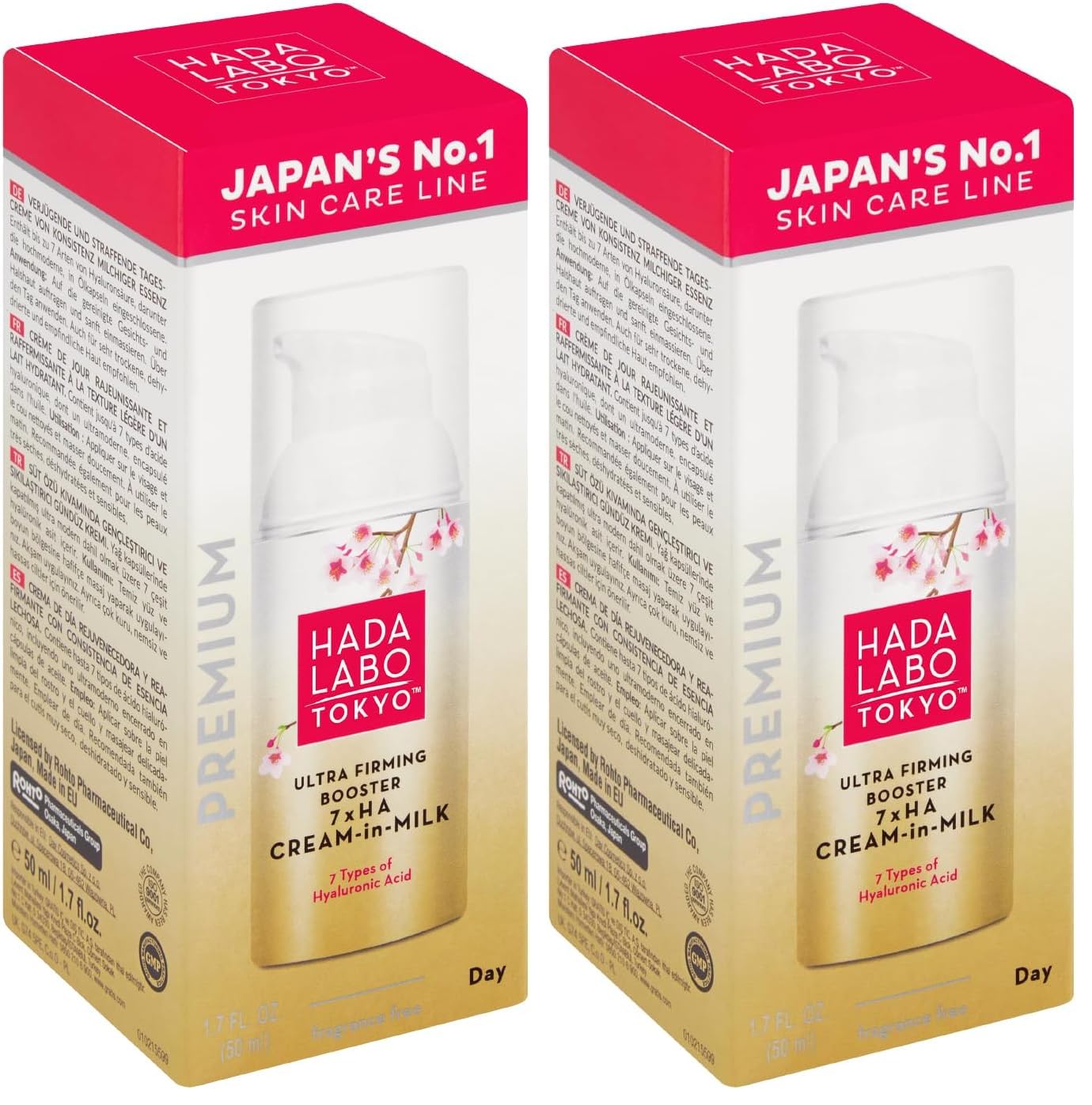 Hada Labo Tokyo Premium Ultra Firming Booster Day Cream Acide Hyaluronique (Lot de 2)