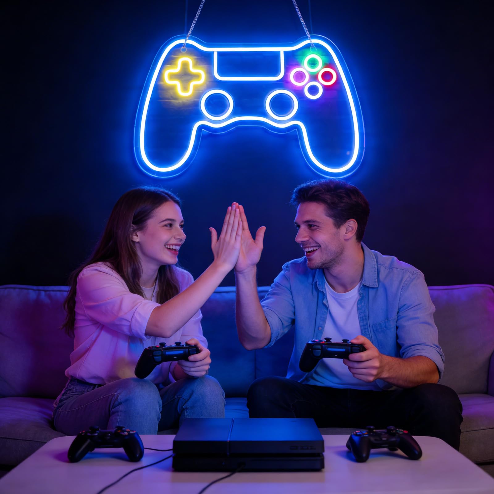 Enseigne Lumineuse, Neon Led Gaming Manette, Décoration Gaming, Gamer Decoration Chambre Murale Lampe, Réglable, Connexion Usb, Pour Décorer Un Mur, Un Cadeau Ou Une Fête