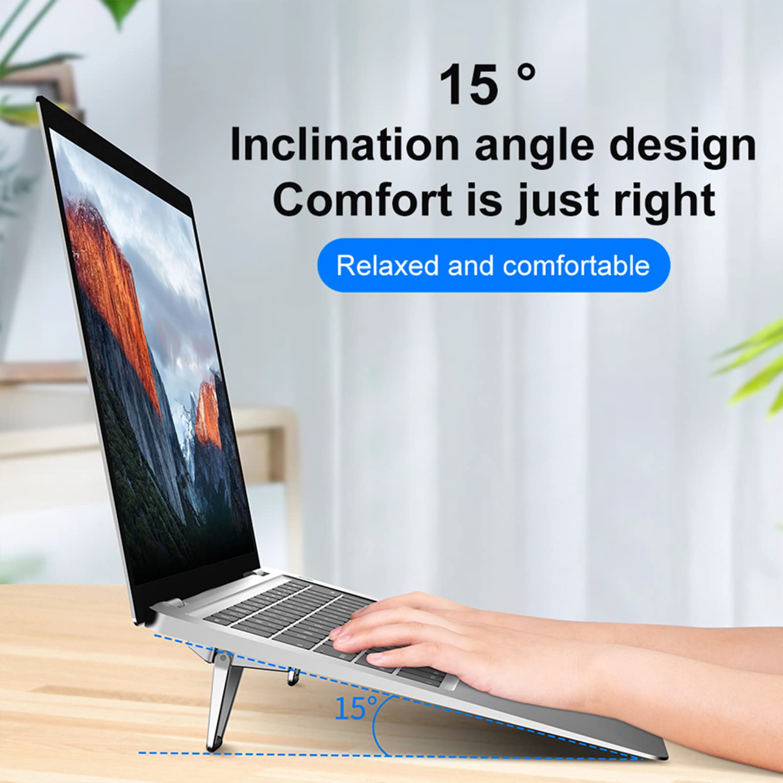 Yuly Mini Laptop Cooling Pad Ergonomic Laptop Stand Small Invisible Ball Portable Magnetic Foot Heat for Laptop Tablet Invisible Stand