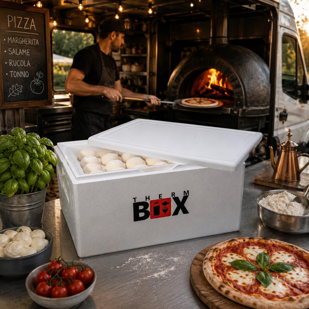 THERM BOX Contenitore per fermentazione da 80 W, in polistirolo, 80 litri, interno 62,5 x 44 x 30 cm, spessore parete 3 cm, contenitore termico, contenitore termico, contenitore termico riutilizzabile