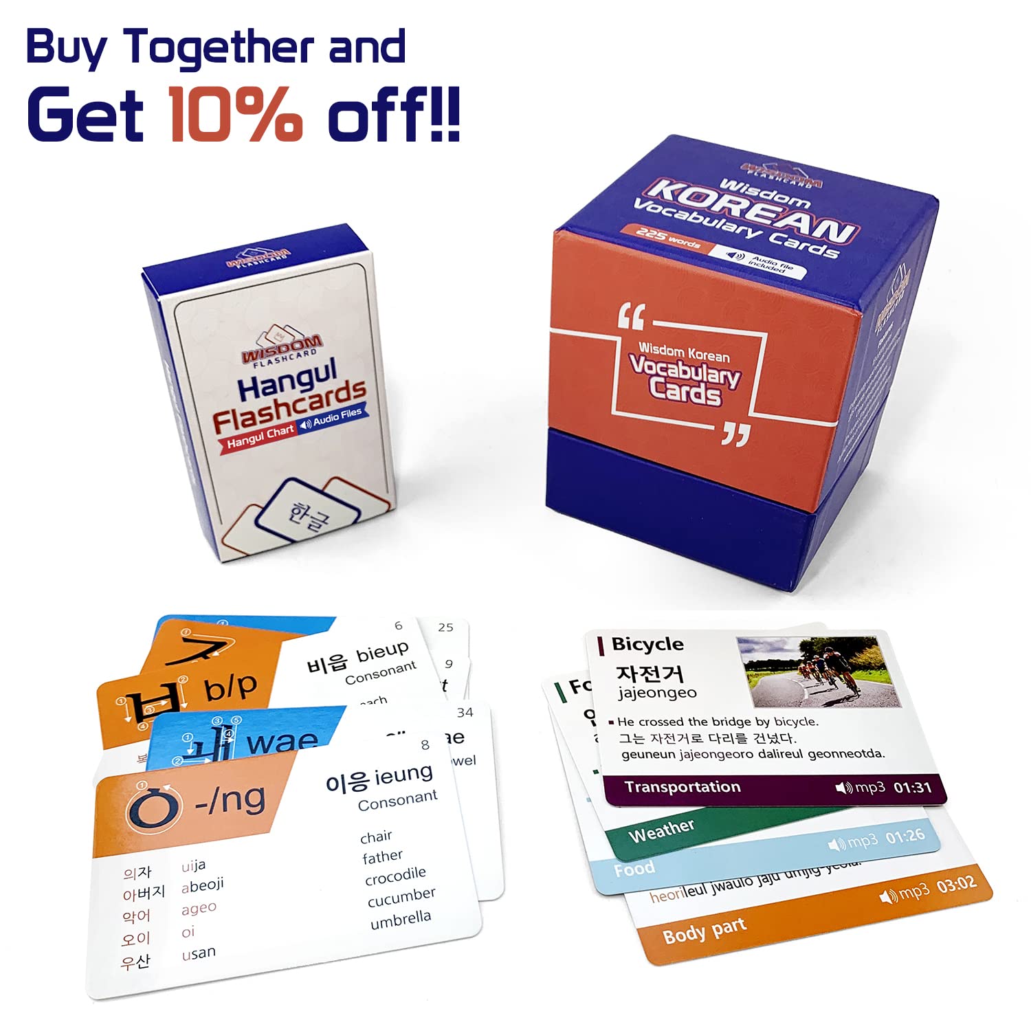 Buy Wisdom Flashcard Learn Korean Alphabet Flash Cards 41 Pcs Set