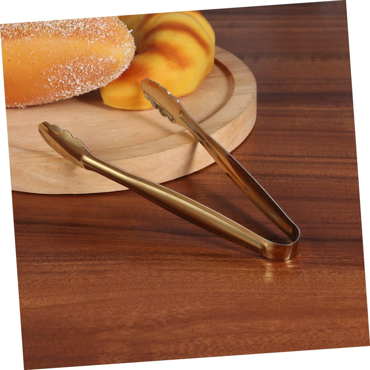 SOLUSTRE 4pcs Stainless Steel Food Clip Tongs Rustproof Mini Tongs for Ice Cubes Bread Cheese Kitchen Outdoor Bar Supplies
