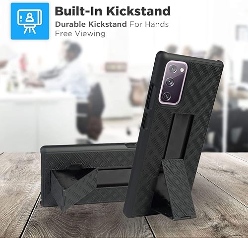 Miniatura 5 de Para Samsung Galaxy S20 FE 5G Caso Con Cinturón Clip Holster, Kickstand Slim Cover Teléfono Funda Para Galaxy S20 FE 5G - Negro