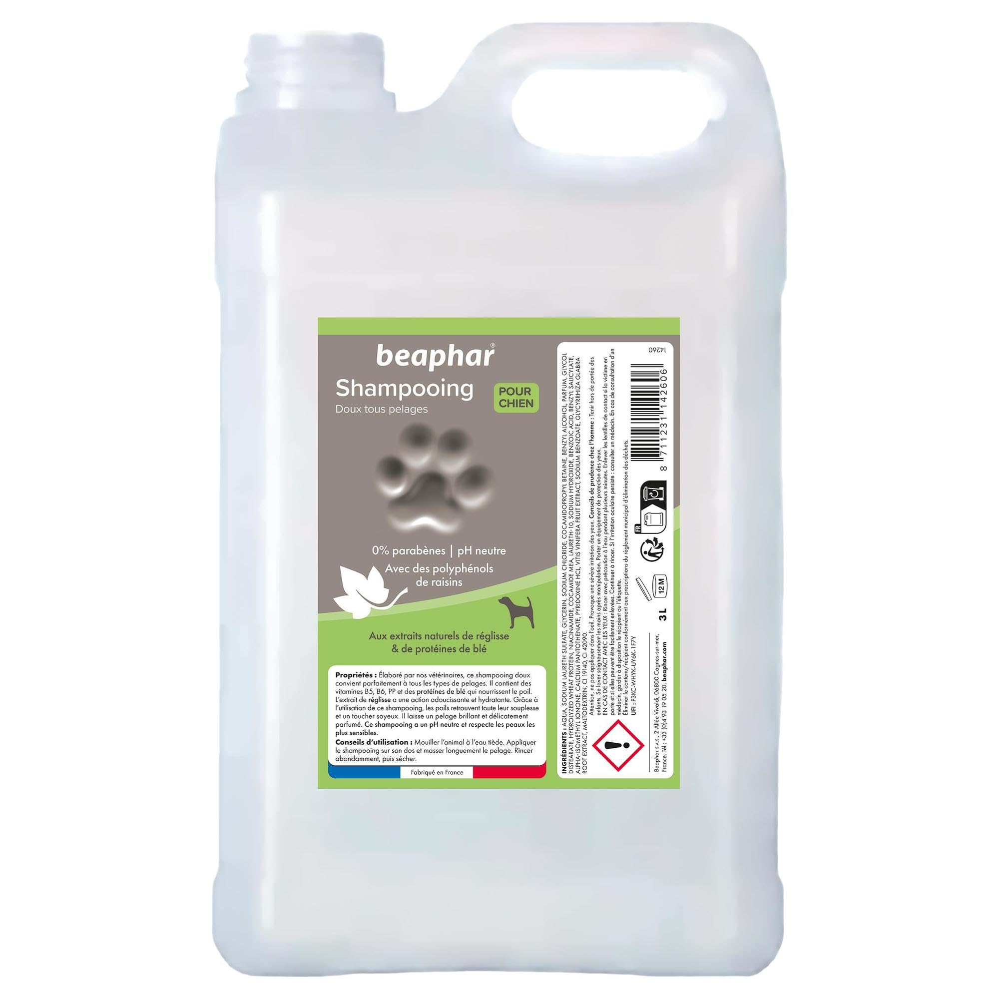 Shampoing doux pour chien Beaphar idéal après les balades boueuses
