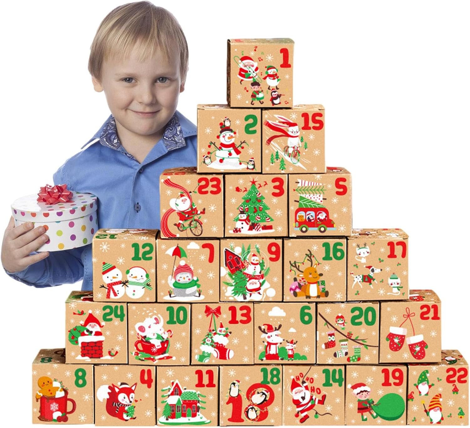Adventskalender Kisten Set 24 Pcs Empty Advent Calendar