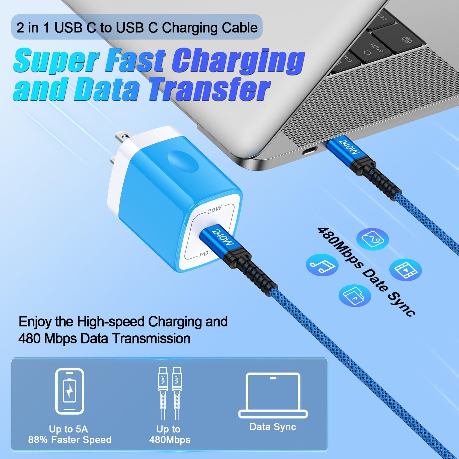 Cavo da USB C a USB C, 240 W, per Samsung S26 Ultra, 3 m, cavo di ricarica rapida tipo C, cavo per telefono Android per Samsung Galaxy S26 S26+ S25 FE Ultra Edge S24FE A57 A37 A17 A16 A36 S23 S22
