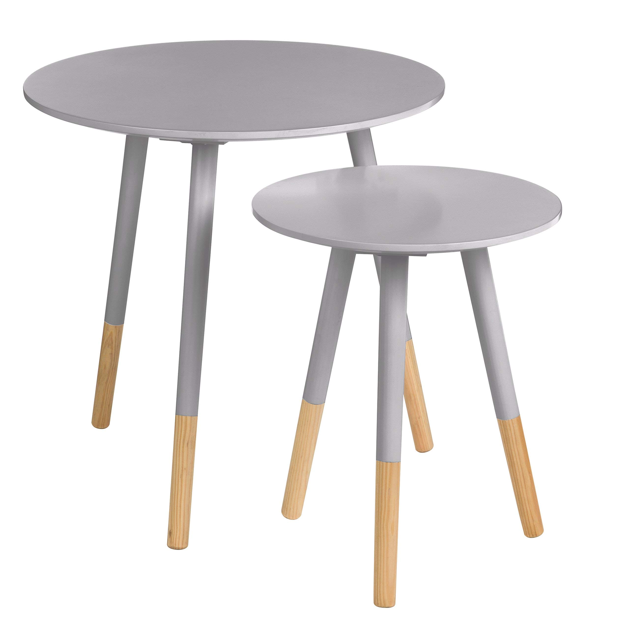 Orsina Durable And Sturdy Design Set Of Two Grey Round Side TablesStylish And Elegant Side TablesSmall Tables from B&Q