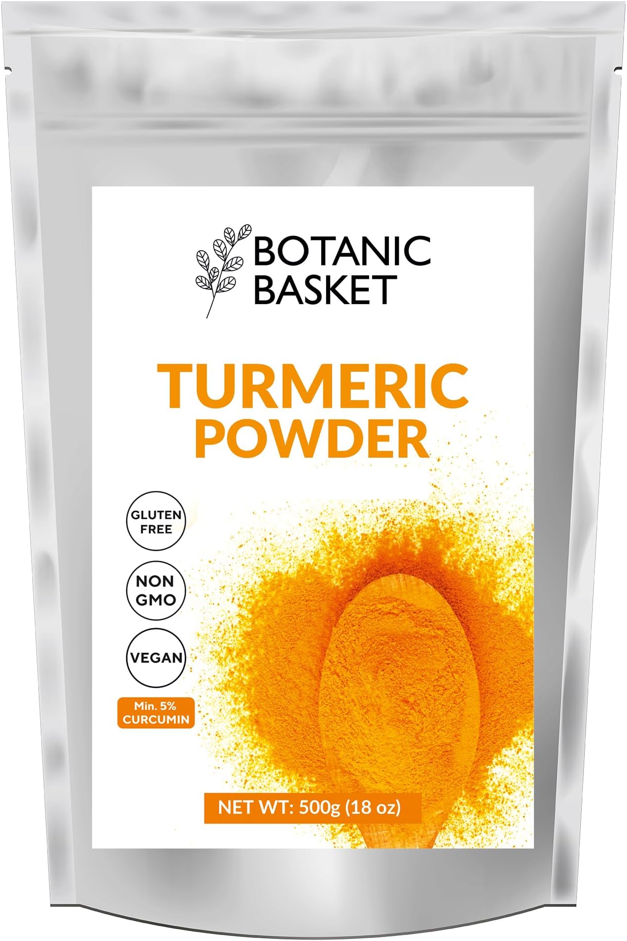 Botanic Basket Turmeric Powder 500 grams, Min 5% Curcumin Content, Made with 100% Natural Turmeric Root Powder, Haldi Powder