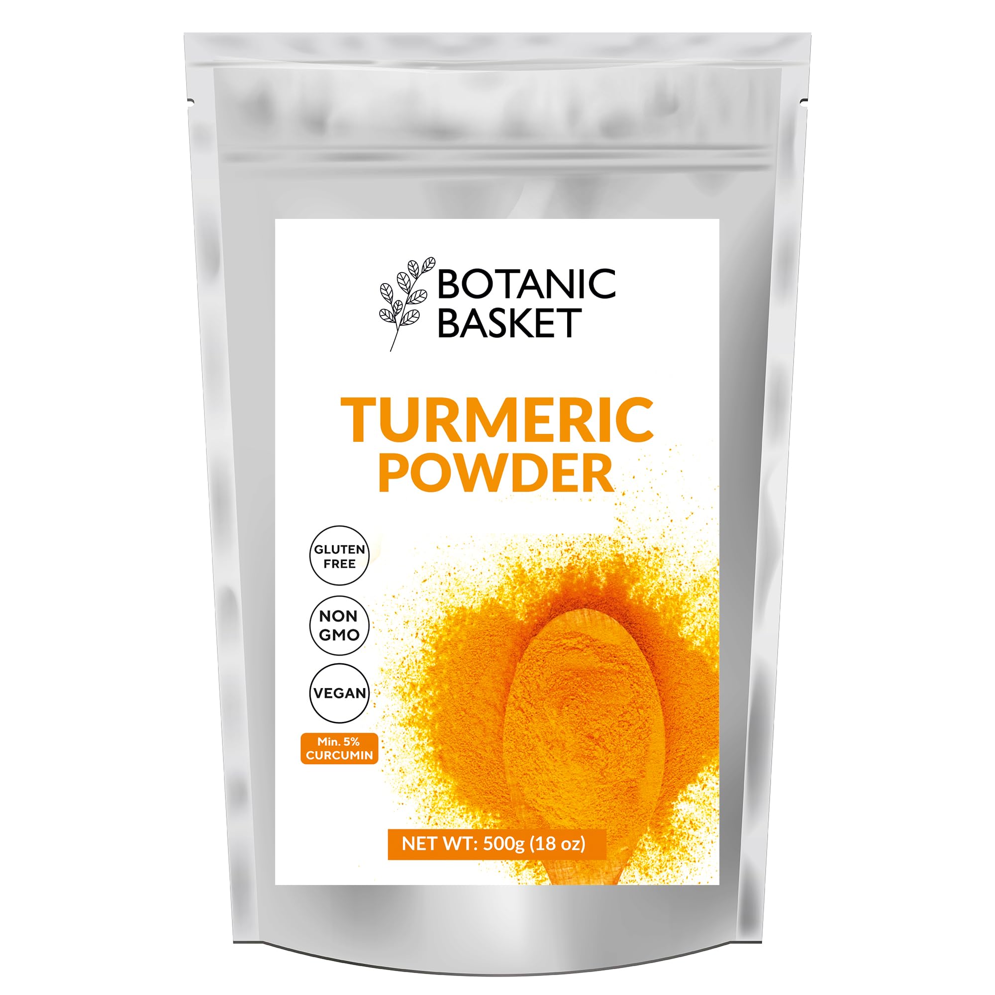 Botanic Basket Turmeric Powder 500 grams, Min 5% Curcumin Content, Made with 100% Natural Turmeric Root Powder, Haldi Powder