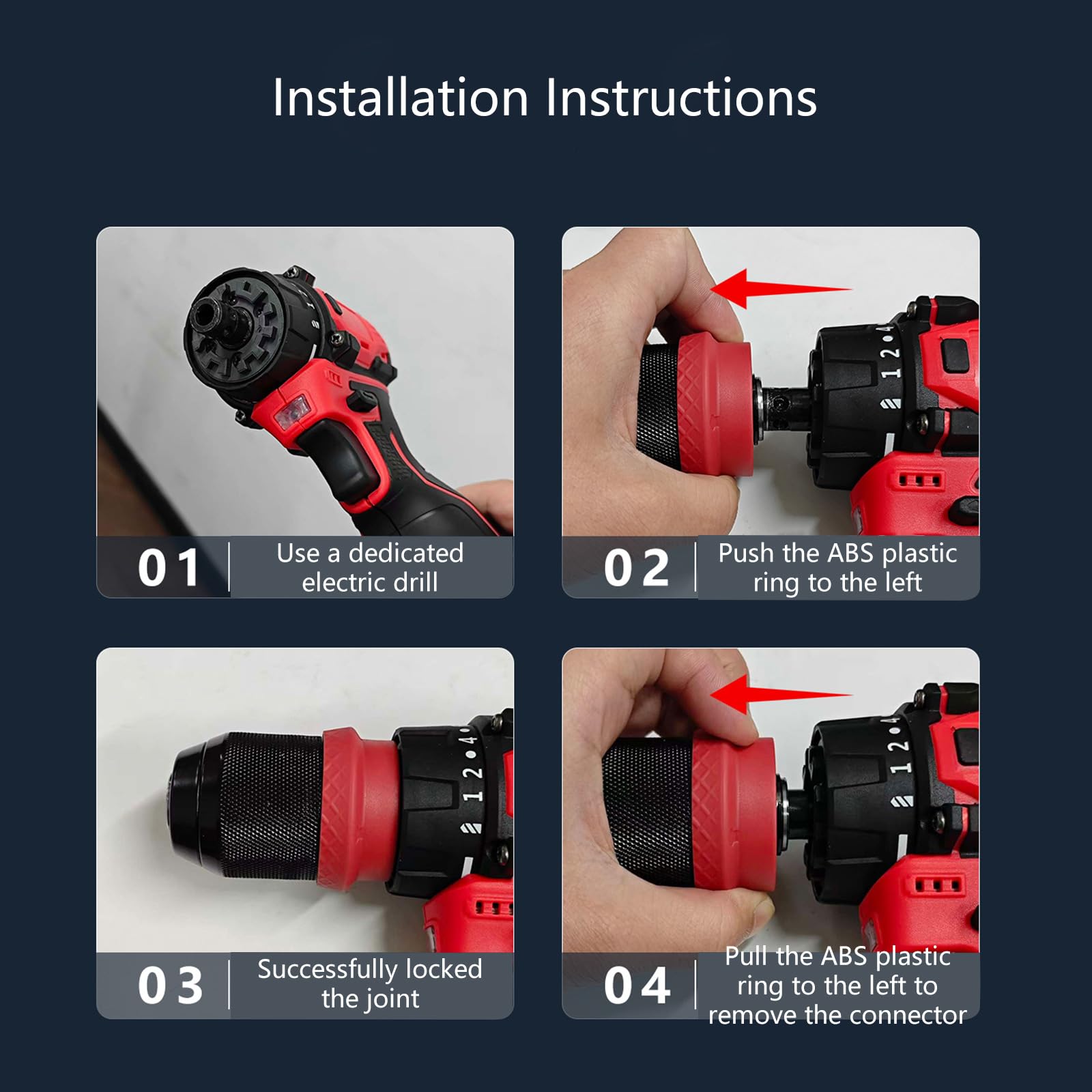 Inserti per avvitatore elettrico contenente collegamento angolare e sistemi fluidi Set punte da trapano a cambio rapido Attrezzatura installazione Accessori flessibili per utensili