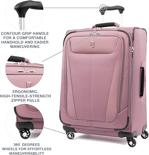 Miniatura 232 de Travelpro Maxlite 5 - Juego de 2 piezas de equipaje de mano de tela, expandibles con 4 ruedas giratorias, bolso blando para debajo del asiento, Negro