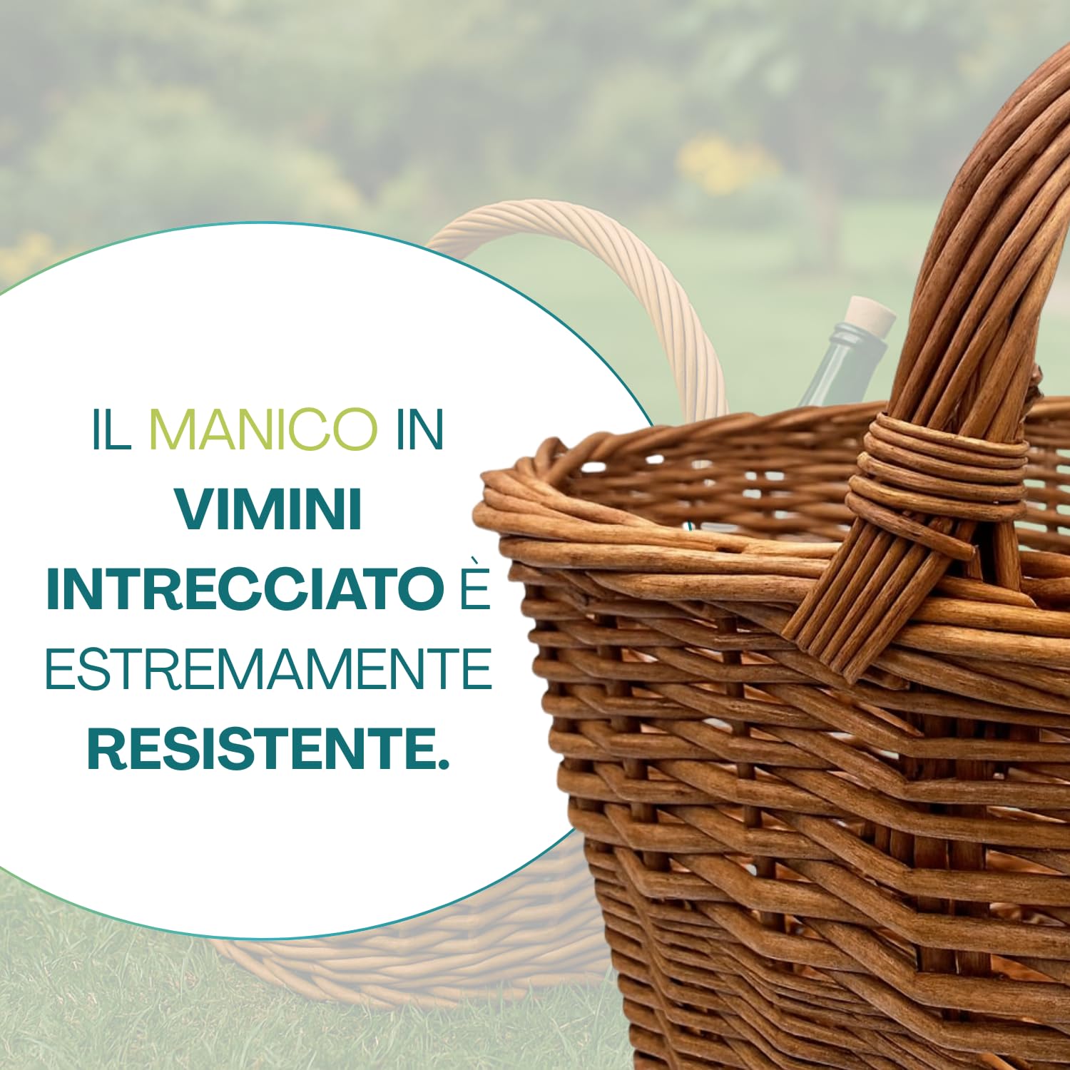 Virsus Cesto in Vimini Portalegna 47,5x33x38 cm Cestino intrecciato da Picnic Portaoggetti