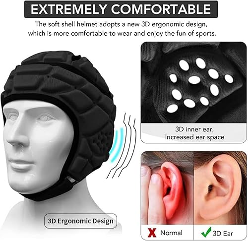 Miniatura 2 de Casco de hockey acolchado suave 7v7 Soft Shell Protector de cabeza Fútbol Rugby Fútbol