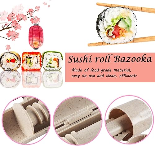 Miniatura 3 de Unique ZONE Bazooka - Rodillo de sushi duradero de grado alimenticio, plástico para la salud y la seguridad, arroz y verduras, para cocinar