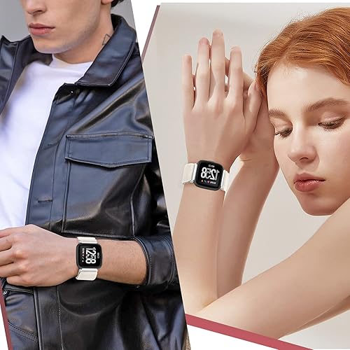 Miniatura 6 de Paquete de 6 correas elásticas ajustables para reloj compatibles con Fitbit VersaFitbit Versa LiteFitbit Versa 2 bandas para mujeres y hombres,