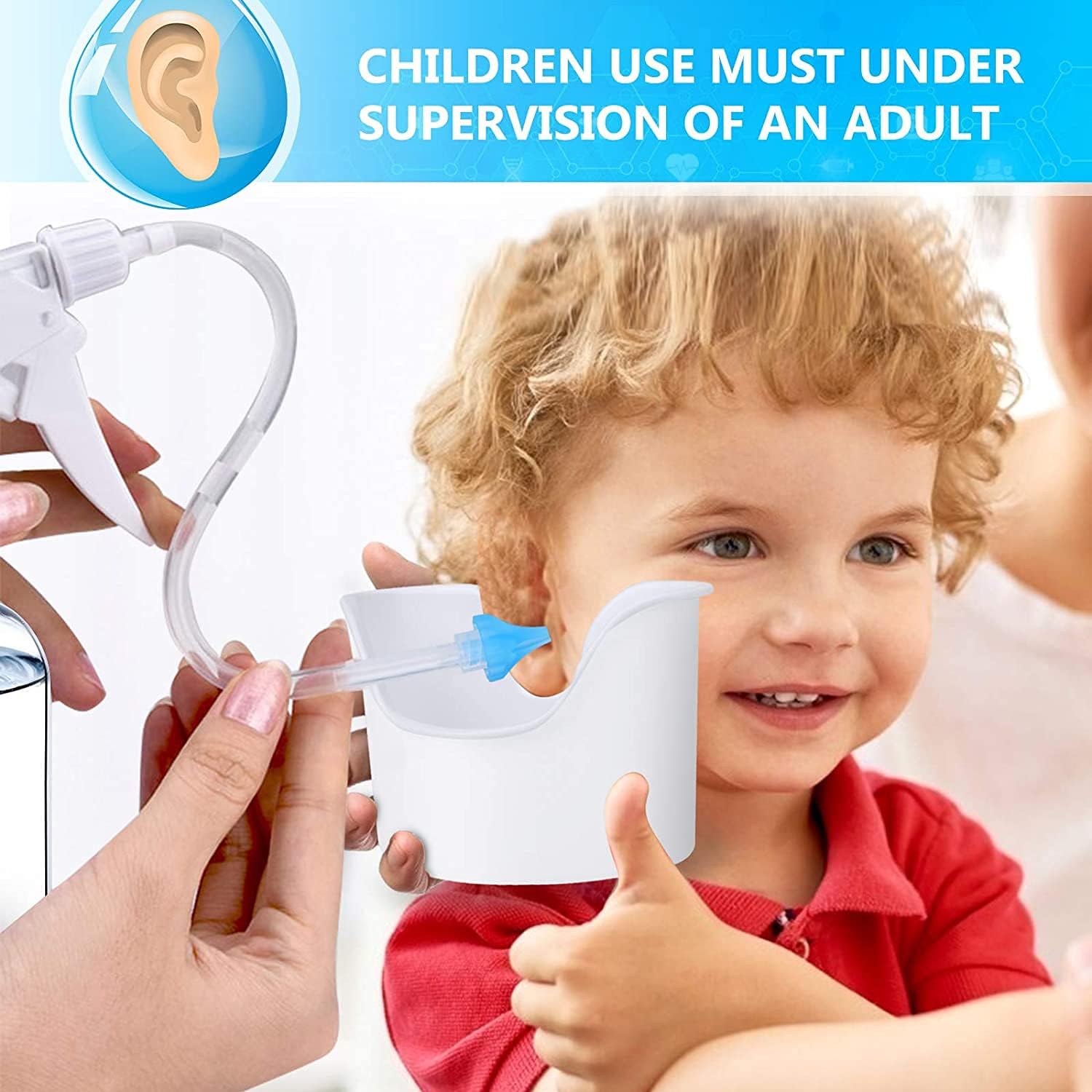 Ear Wax Removal Kit, Ear Cleaning Kit, with Ear Washer Bottle, Ear Wash Basin and 12 Pcs Reusable Tips- Safe and Easy Ear Wash System with 2 Options of Soft Pipe and Straight Pipe : Health & Household