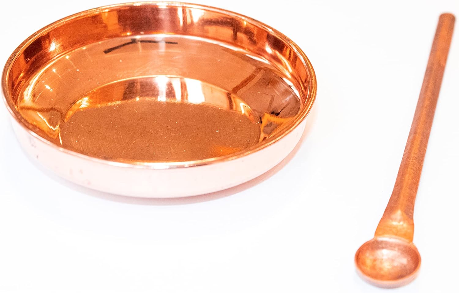 Swaha Traditional Copper Havan Kund Set with Copper Aachmani Spoon, Small Copper Plate and Copper Chimta | Authentic Vedic Fire Ritual Accessories for Sacred Ceremonies