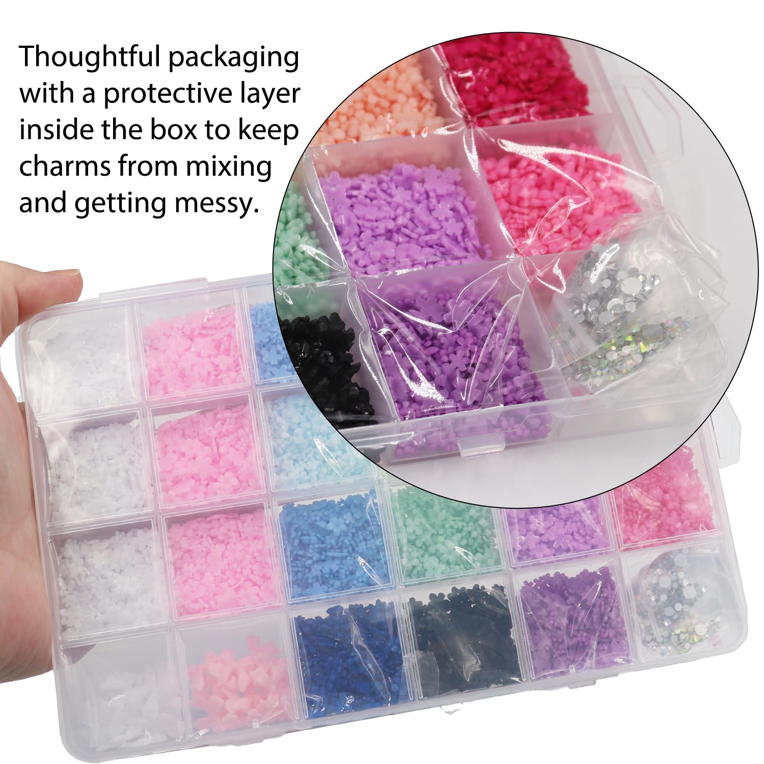12000Pcs 3D Flower Nail Charms with Bow Charms and Rhinestones | Colorful Spring Flowers Resin Nail Art Gems for Women Girls Manicure DIY Nail Decoration 24 Grids