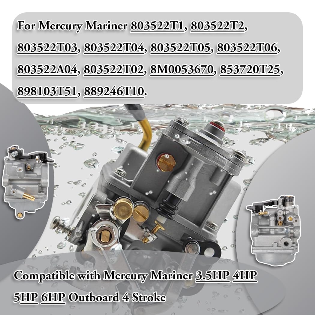 Carburateur pour moteur de bateau compatible avec moteurs hors-bord