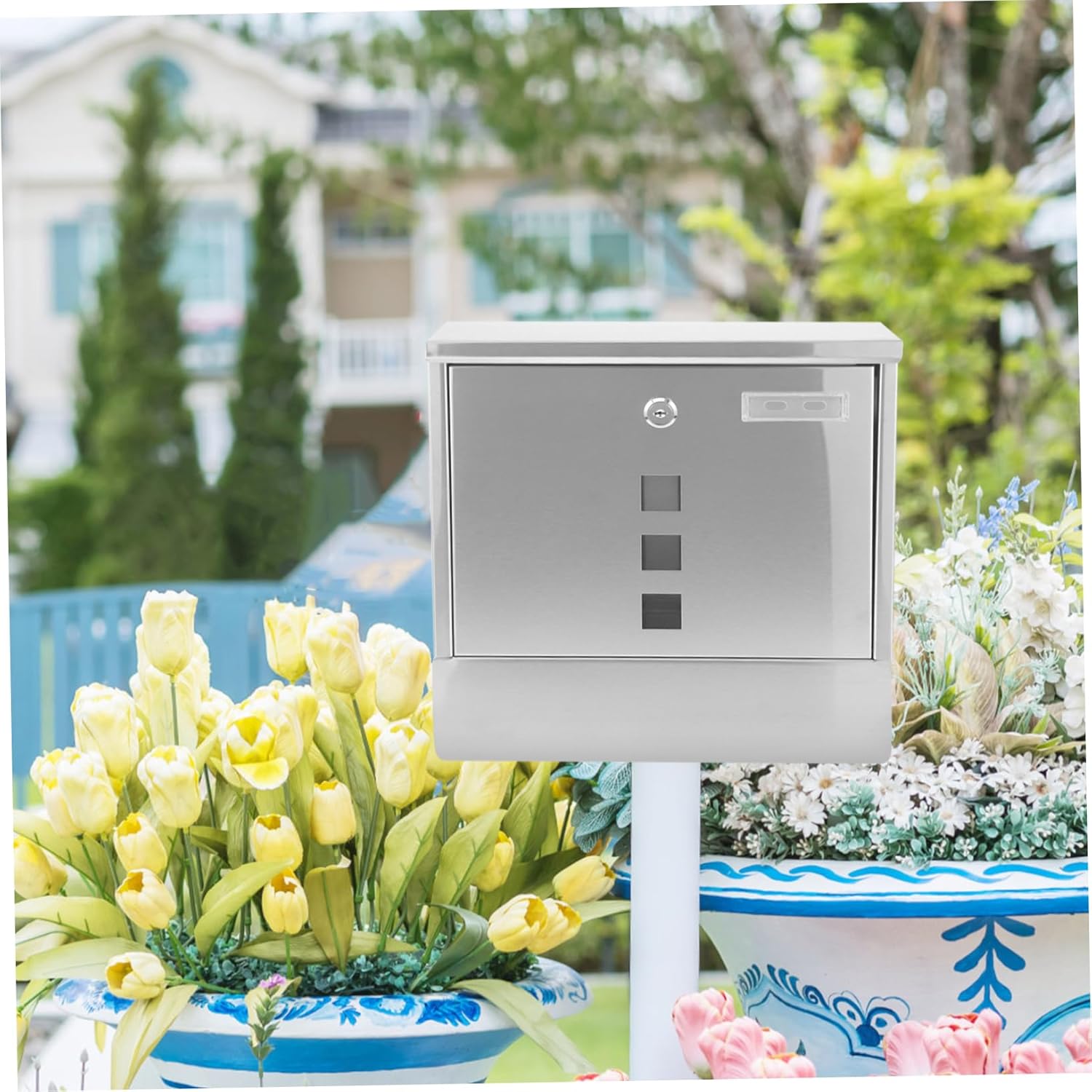 Metal Mailbox Lock Wall Mount Letter Box for Secure Outdoor Mail Storage Design for Home and Garden Use for Envelopes and Newspapers