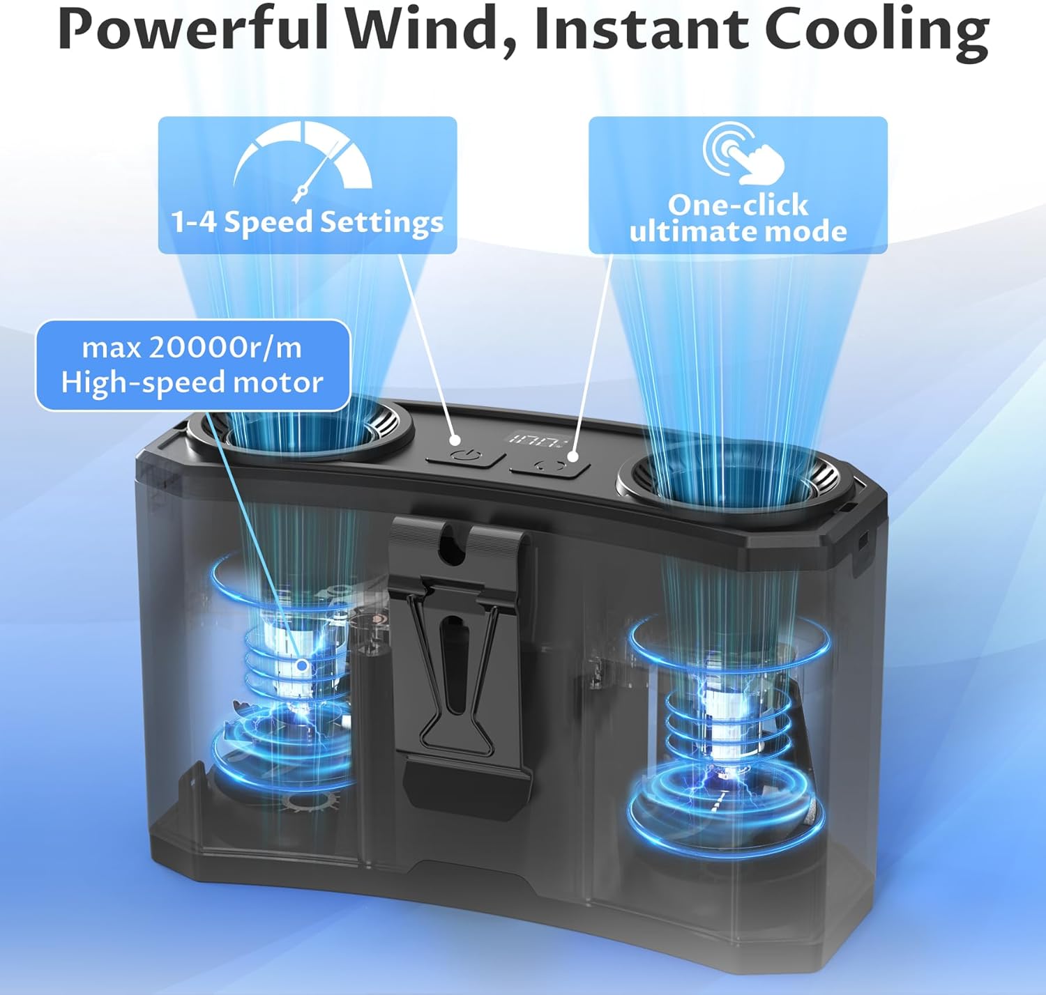 BREEZOME Portable Waist Fan with Belt, Rechargeable Strong Airflow Personal Shirt Fan, up to 30H of Working Time, Hands-Free Hanging Belt Fan, Wearable Body Fan for Camping, Outdoor