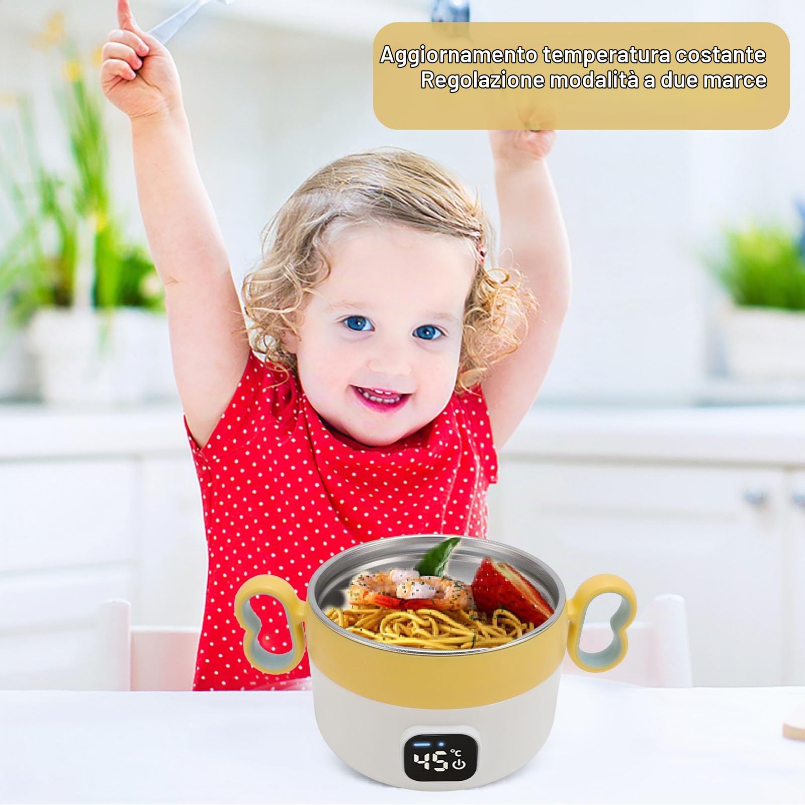 Box per il Pranzo Elettrico, USB Ricaricabile da Pranzo da 450 Ml di Box da Pranzo Riscaldati, Caldi per Alimenti Portatili per Lavoro, Viaggio, Casa, Ufficio, Calda per Alimenti