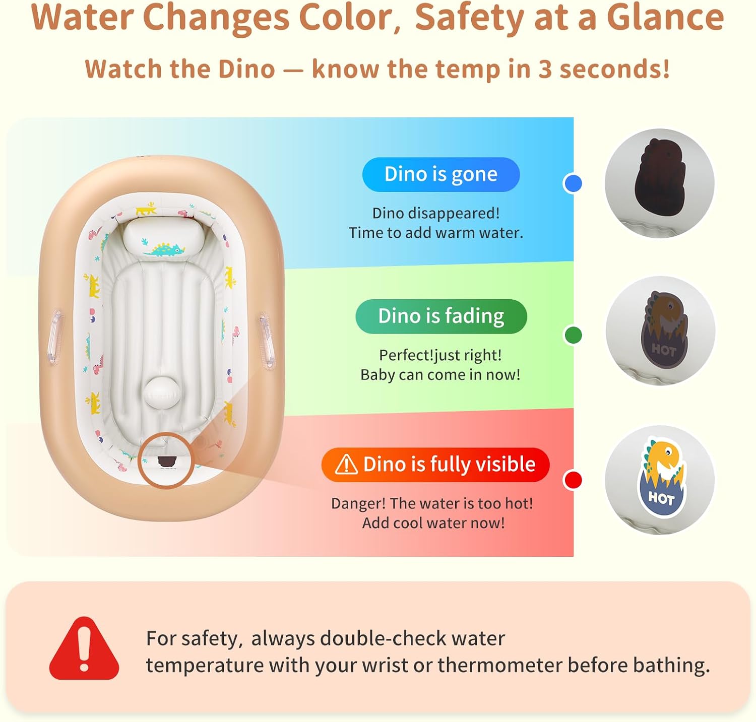 Inflatable Baby Bathtub Portable Mini Air Swimming Pool Kid Infant Toddler Travel Bath Tub Foldable Shower Pool Bath (Brown) image 2