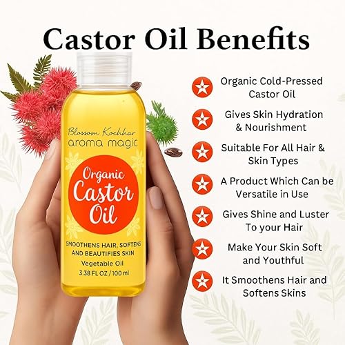 Miniatura 4 de Aceite de ricino | Aceite portador 100% puro y natural prensado en frío | Nutre el cabello, pestañas y cejas | Hidrata la piel y el cuero cabelludo