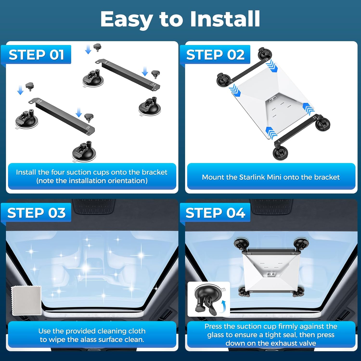 Starlink Mini Suction Cup Mount for Car Sunroof Window, Secure Satellite Mounting Kit with Strong Grip, Stable Signal for RVs Boats Road Trips, Tool-Free Installation, Portable Camping 2025 2026