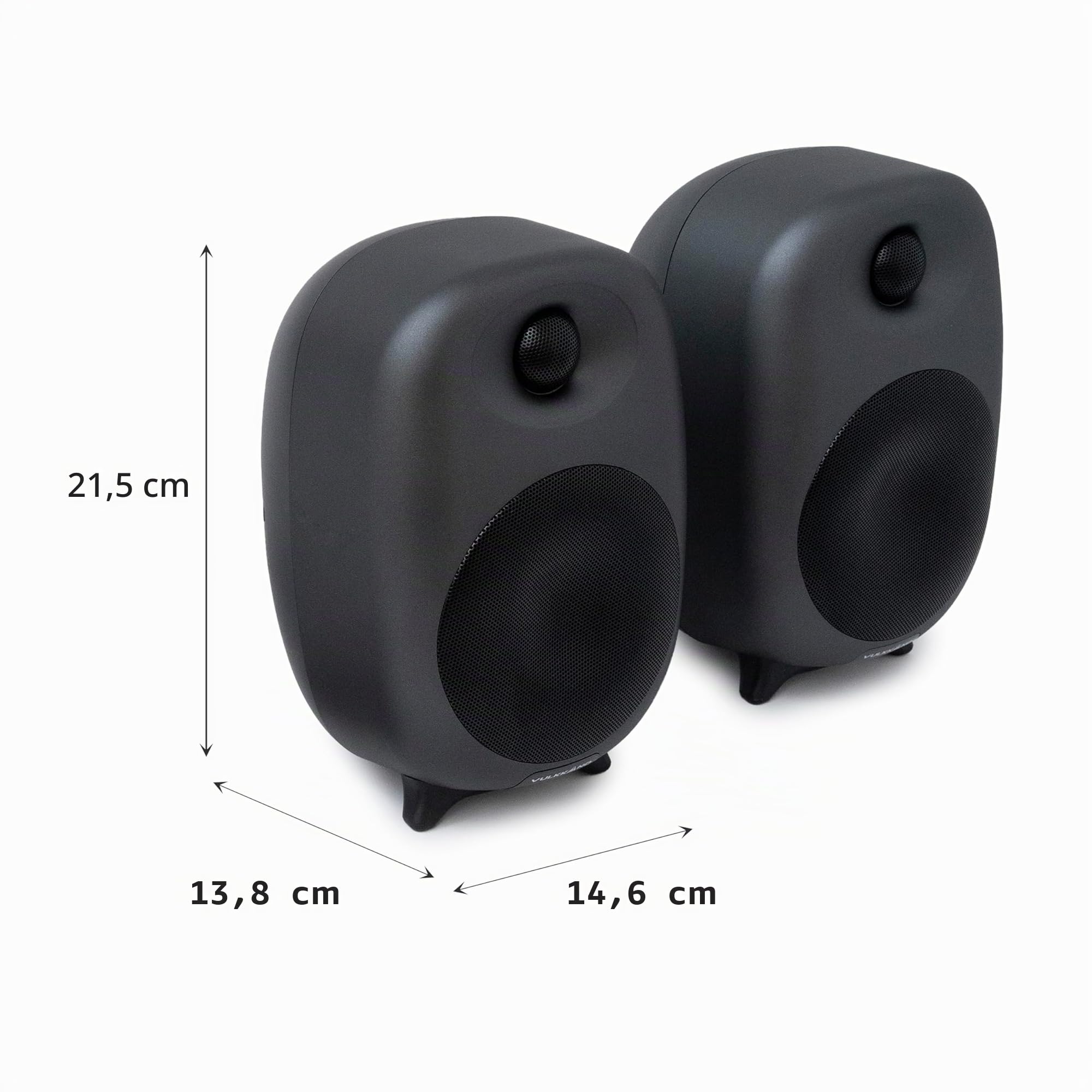 VULKKANO D4 Enceintes PC amplifiée avec Woofer de 4", Puissance de 80W, Bluetooth, USB, RCA, Aux, Sub Out, Télécommande, Enceinte Ordinateur avec Design Élégant
