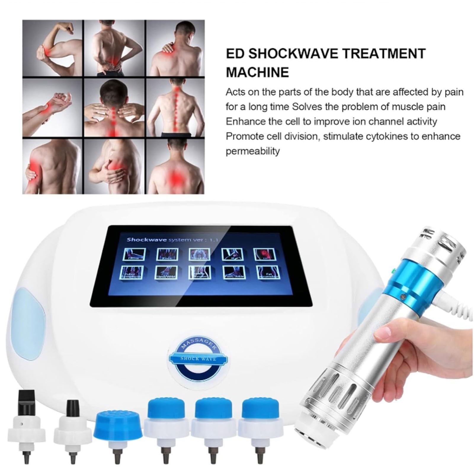 Terapia Ad Onde D'urto Massaggiatore Elettromagnetico, Macchina Dispositivo Per Terapia ED Massaggiatore Muscolare Profondo Dispositivo Per Il Relax Per La Salute