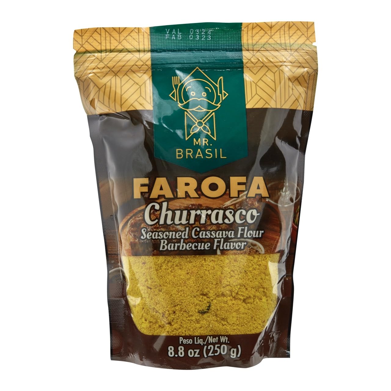 MR. BRASIL - Seasoned Cassava Flour - 8.8 Ounces - Farofa De Churrasco (Pack of 1)